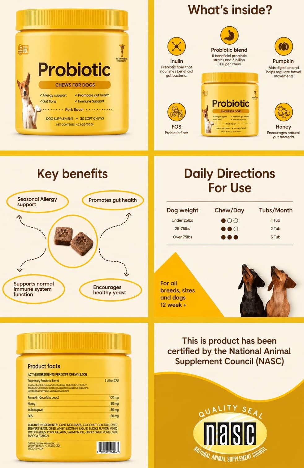 Pawbiotic Probiotic Soft Chews for Dogs listing gallery
